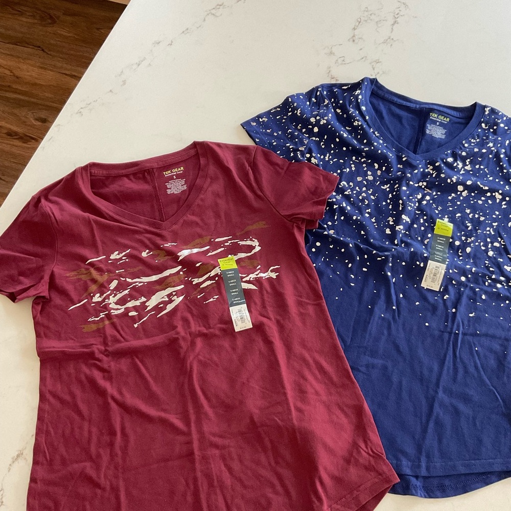 Tek Gear Red and Blue Short Sleeve Tees
